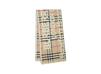Burberry Montage Print Lightweight Silk Cashmere Scarf "Bright Yellow"