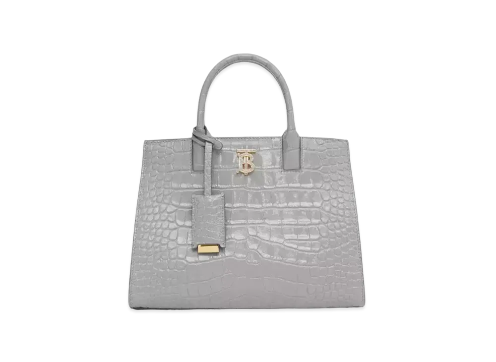 Burberry Grainy Leather Mini Frances Bag "Cloud Gray"