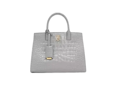 Burberry Grainy Leather Mini Frances Bag "Cloud Gray"