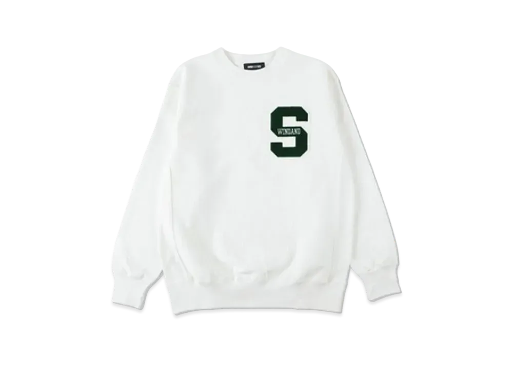 WIND AND SEA College Wappen Sweat "White"