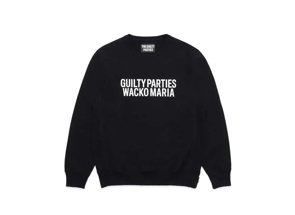 WACKO MARIA Heavy Weight Crew Neck Sweat Shirt "Black"