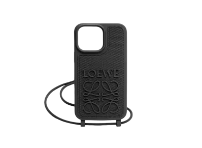 LOEWE iPhone 14 Pro Max Case In Diamond Rubber With A Strap "Black"