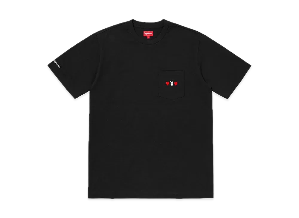 シュプリーム x プレイボーイ ポケット Tシャツ "ブラック"