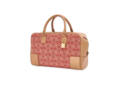 LOEWE Amazona 28 Bag In Jacquard And Calfskin "Red/Warm Desert"
