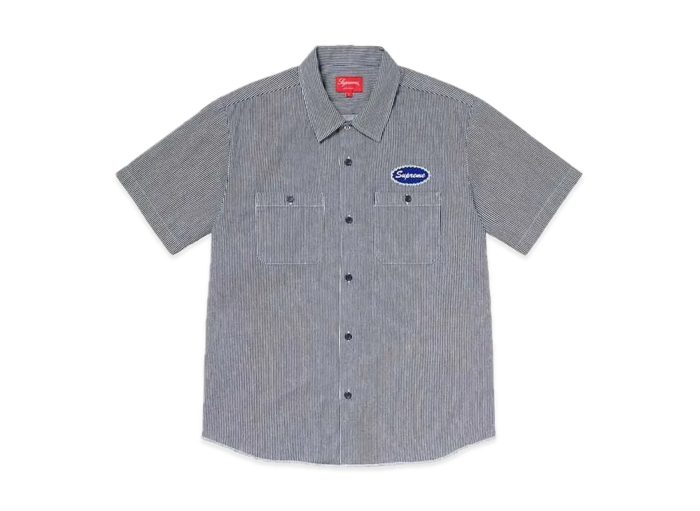 Supreme Studded Patch S/S Work Shirt "Stripe"