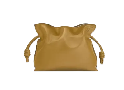 LOEWE Flamenco Clutch In Nappa Calfskin "Ochre Green"