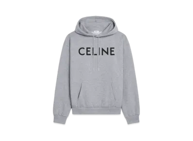 CELINE Hoodie In Cotton Fleece "Gray/Black"