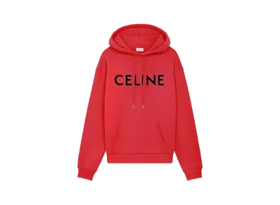 CELINE Loose Hoodie In Cotton Fleece "Intense Red/Black"