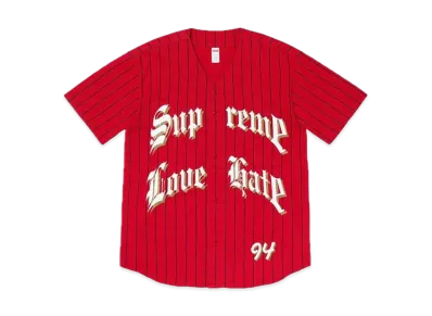 Supreme Love Hate Baseball Jersey "Red"