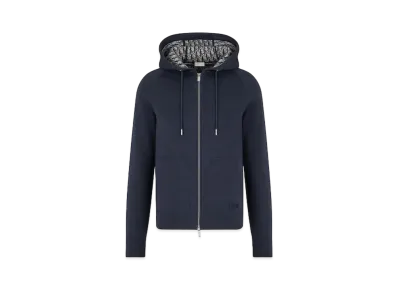 Dior Hooded Sweatshirt Cotton Knit And Cashmere "Navy Blue"