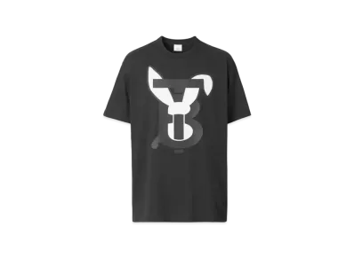 Burberry Rabbit Print Cotton T-shirt "Black"
