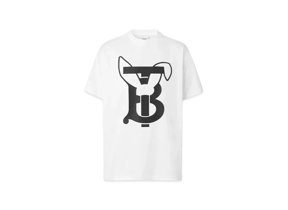 バーバリー ラビットプリント コットン Tシャツ "ホワイト" 80635231