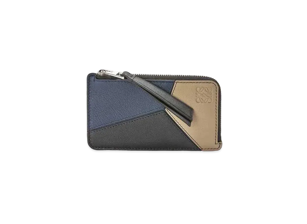 LOEWE Puzzle Coin Card Holder Classic Calf "Dark Toffee/Black"
