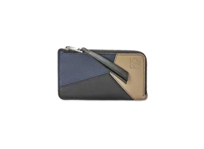 LOEWE Puzzle Coin Card Holder Classic Calf "Dark Toffee/Black"