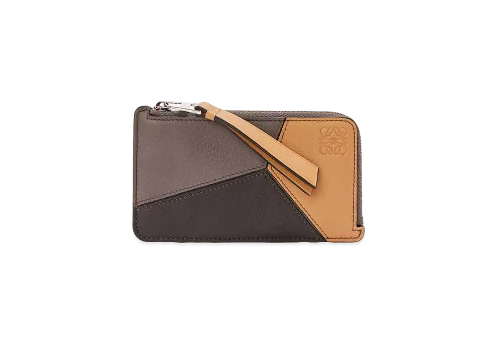 LOEWE  Puzzle Coin Cardholder In Classic Calf "Light Warm Dessert/Chocolate"
