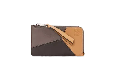 LOEWE Puzzle Coin Cardholder In Classic Calf "Light Warm Dessert/Chocolate"