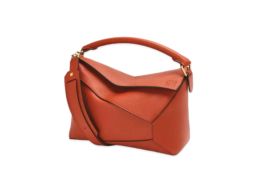 LOEWE Puzzle Edge Bag In Goatskin "Red Orange"