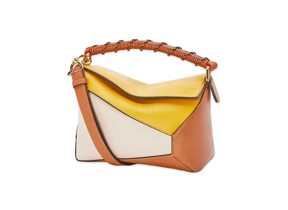 LOEWE Small Puzzle Edge Bag In Nappa Calfskin "Mustard/Light Oat"