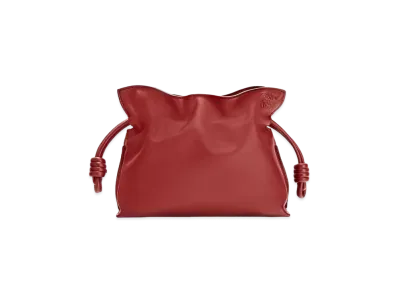 LOEWE Flamenco Clutch In Nappa Calfskin "Burnt Red"