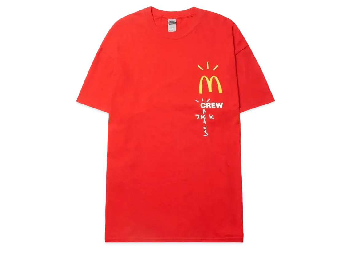 トラヴィススコット カクタスジャック x マクドナルド クルー Tシャツ "レッド"