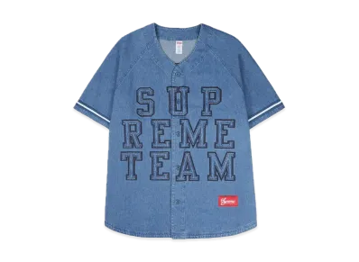Supreme Denim Baseball Jersey "Blue"