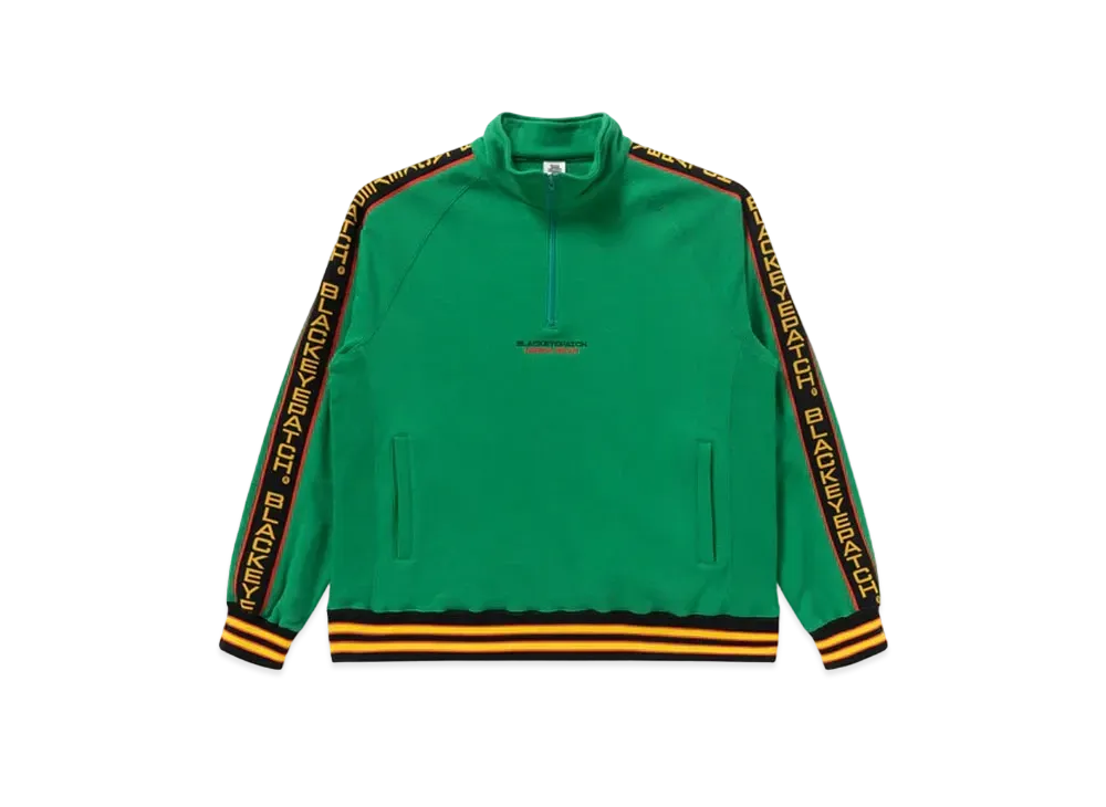 Black Eye Patch Taped Half Zip Sweat "Green"