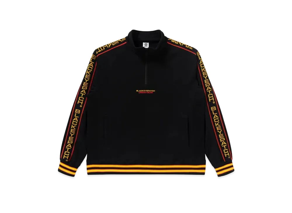 Black Eye Patch Taped Half Zip Sweat "Black"