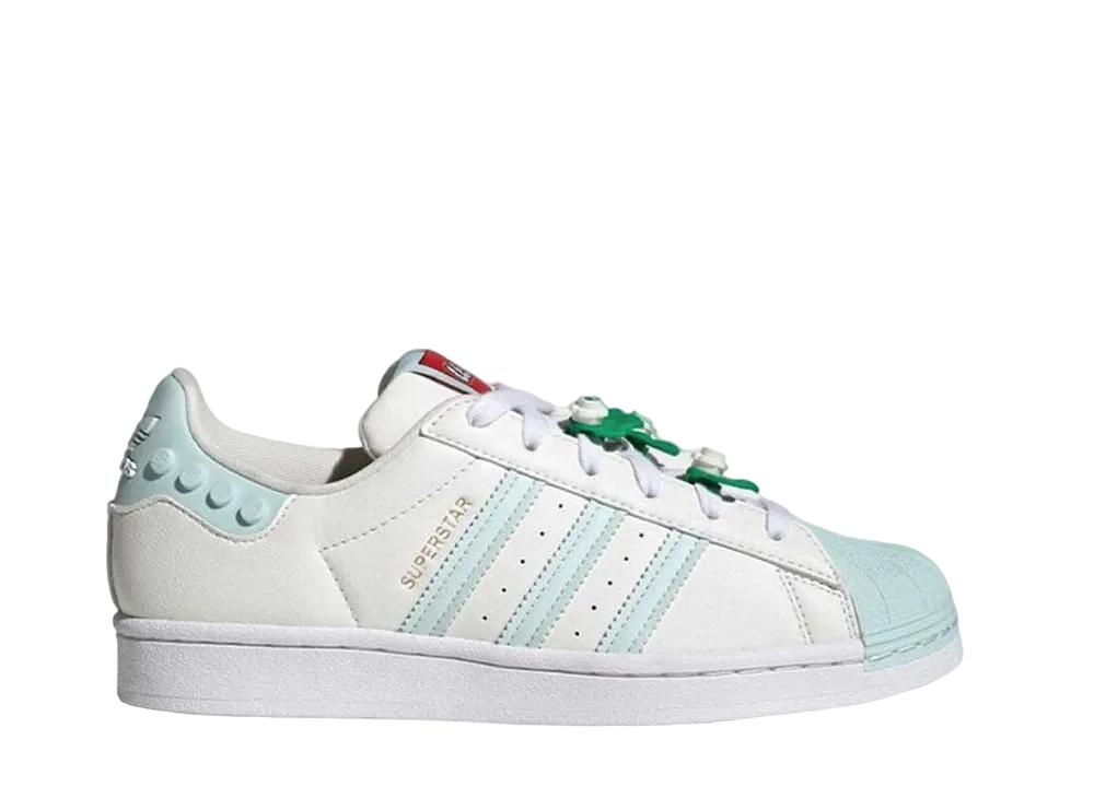 LEGO × adidas Women's Superstar "Cloud White/Ice Mint/Footwear White"