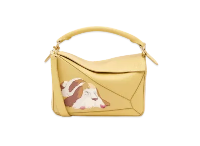 LOEWE x Howl's Moving Castle Heen Small Puzzle Bag In Satin Calfskin "Dark Yellow"
