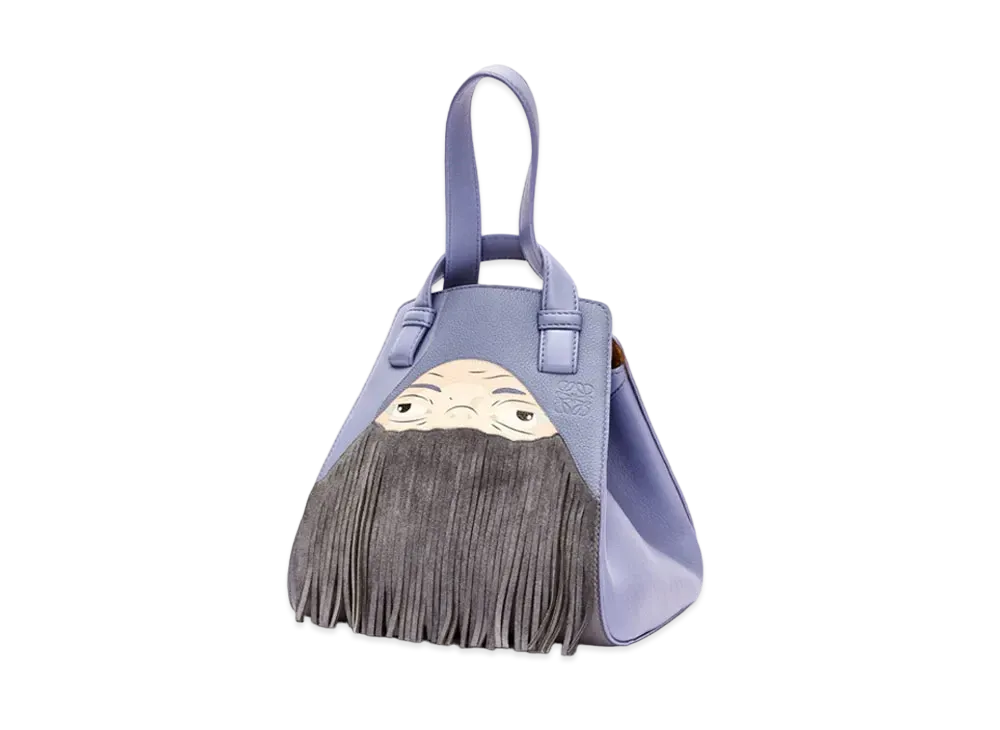 LOEWE x Howl's Moving Castle Markl Hammock Nugget Bag In Nappa Calfskin "Blueberry"