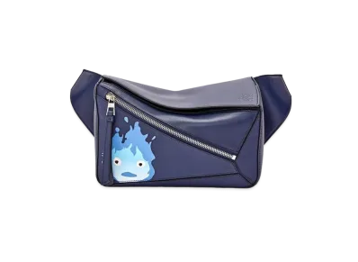 LOEWE x Howl's Moving Castle Calcifer Small Puzzle Bumbag In Classic Calfskin "Marine"