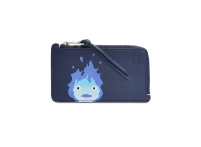 LOEWE x Howl's Moving Castle Calcifer Coin Cardholder In Classic Calfskin "Marine"