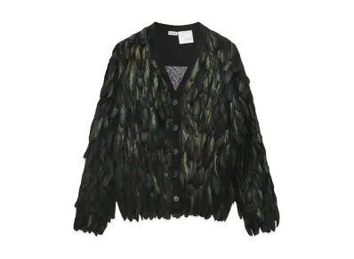 LOEWE x Howl's Moving Castle Howl Cardigan In Wool and Feather "Black"