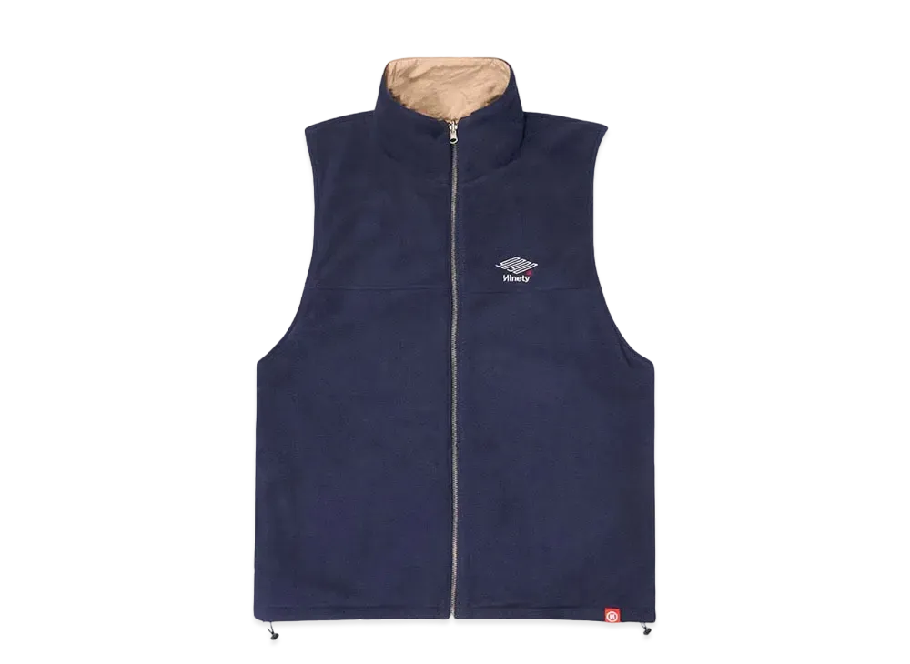 9090 Reversible Fleece Vest "Navy & Beige"