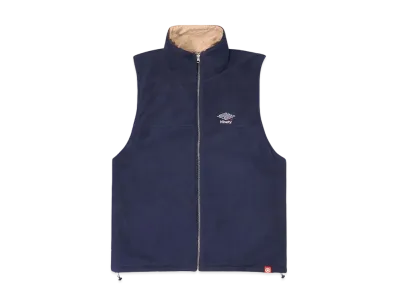 9090 Reversible Fleece Vest "Navy & Beige"