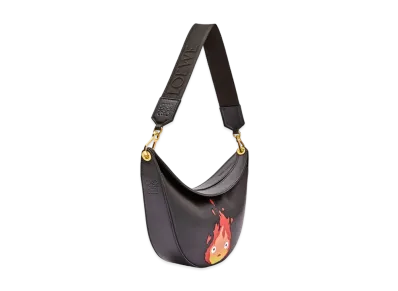 LOEWE x Howl's Moving Castle Calcifer Small Loewe Luna Bag In Satin Calfskin "Black"