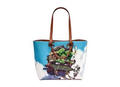 LOEWE x Howl's Moving Castle Moving Castle Anagram Tote Bag In Canvas and Calfskin "Multicolor"