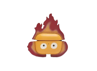 LOEWE x Howl's Moving Castle Calcifer AirPod Pro Case In Classic Calfskin "Orange"