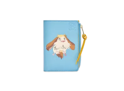 LOEWE x Howl's Moving Castle Heen Slim Zip Bifold In Classic Calfskin "Light Blue"