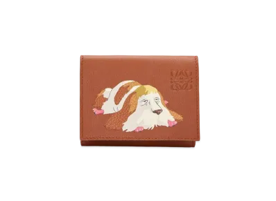LOEWE x Howl's Moving Castle Heen Trifold Wallet In Classic Calfskin "Rust"