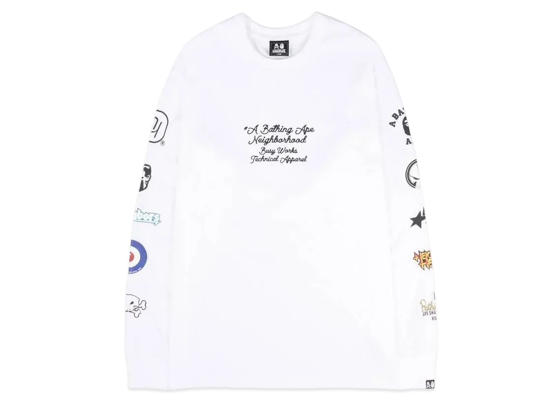 A BATHING APE x NEIGHBORHOOD L/S Tee "White"