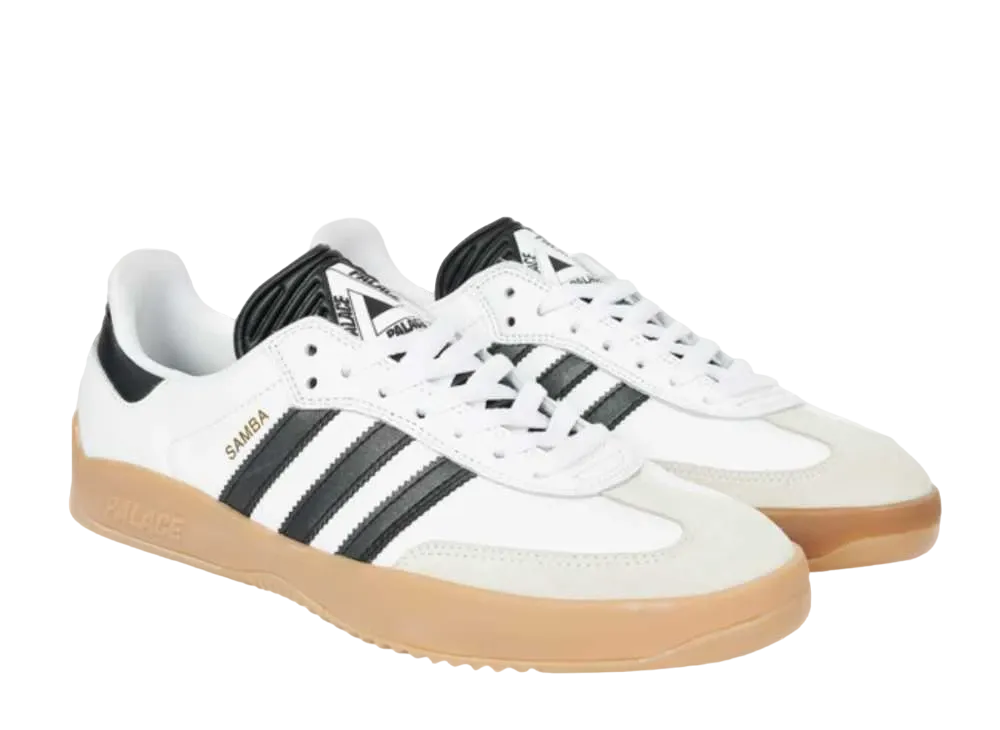 Palace × adidas Puig Samba "Footwear White/Core Black/Gum"