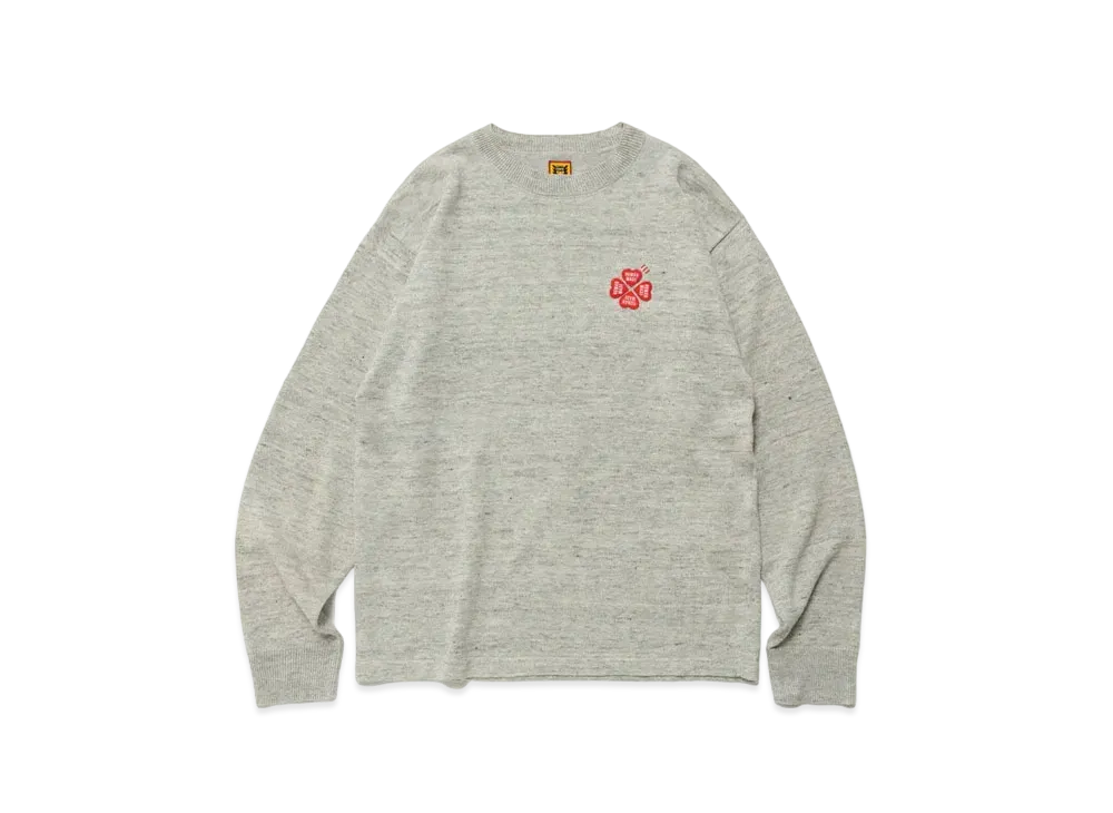 HUMAN MADE Linen-Blend Knit Sweater "Gray"