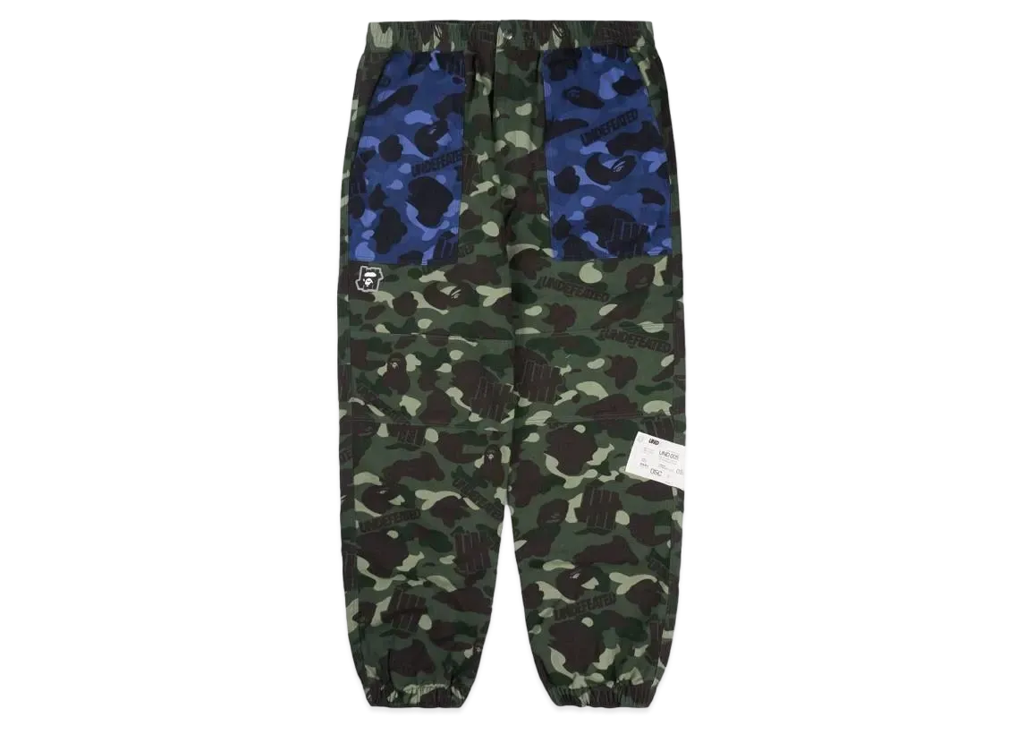 アベイシングエイプ x アンディフィーテッド カラーカモ フランネル パンツ "グリーン"