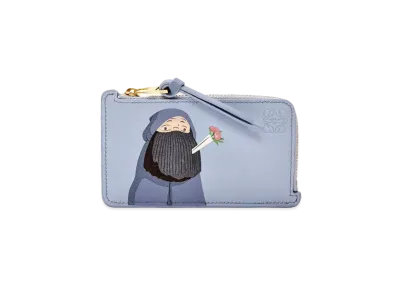 LOEWE x Howl's Moving Castle Markl Coin Cardholder In Classic Calfskin "Blue Lilac"
