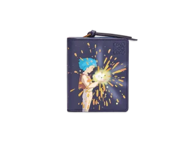 LOEWE x Howl's Moving Castle Magical Sky Compact Zip Wallet In Classic Calfskin "Marine"