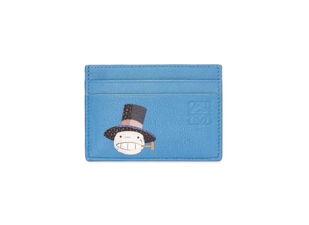 LOEWE x Howl's Moving Castle Turnip Head Plain Cardholder In Classic Calfskin "Sea Blue"