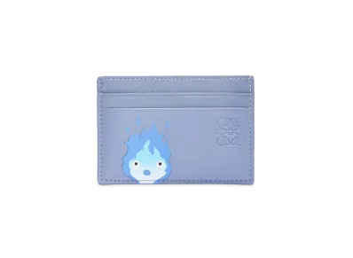 LOEWE x Howl's Moving Castle Calcifer Plain Cardholder In Classic Calfskin "Blueberry"