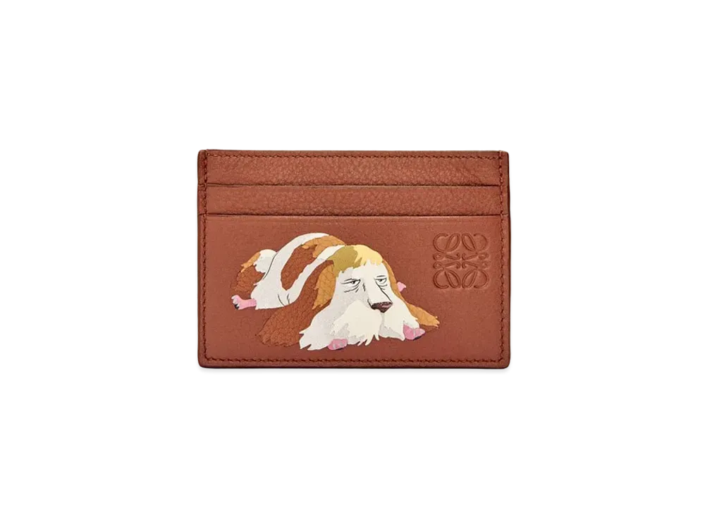 LOEWE x Howl's Moving Castle Heen Plain Cardholder In Classic Calfskin "Rust"