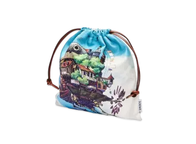 LOEWE x Howl's Moving Castle Moving Castle Drawstring Pouch In Canvas "Multicolor"